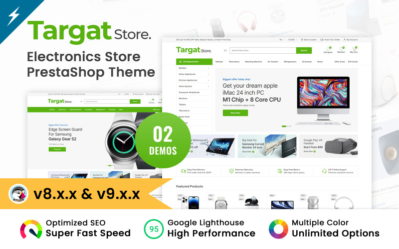 Targat - Tema PrestaShop di elettronica e mega negozio