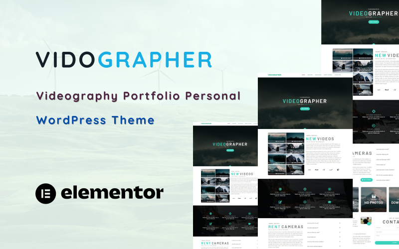 Vidographer - Videografi Portföyü Kişisel Tek Sayfa WordPress Teması