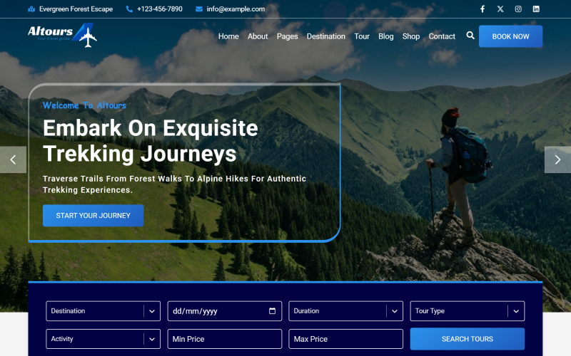 Altours - Cestovní kancelář React Web Template