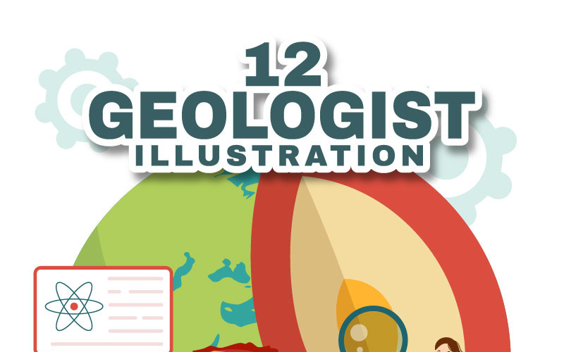 12 Illustration vectorielle de géologue