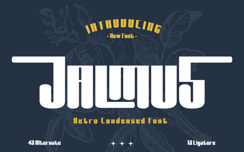 Jalmus - Retro gecondenseerde weergavelettertype