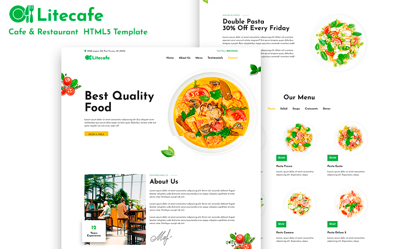 Litecafe – HTML5-шаблон кафе та ресторану