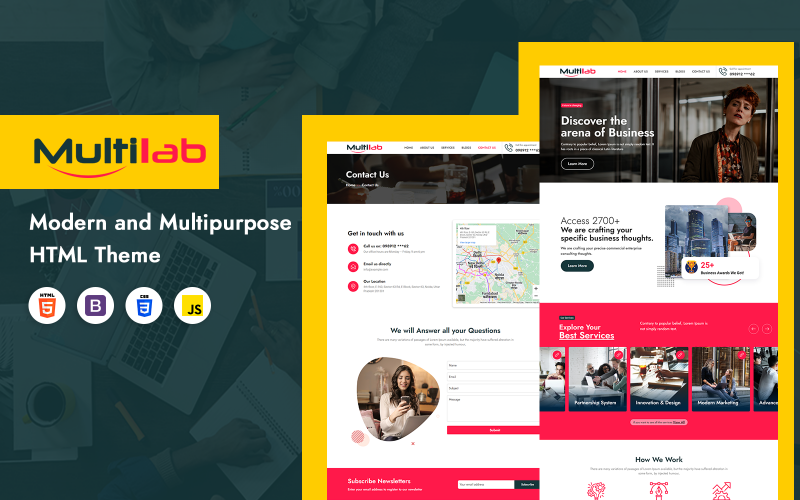 Motyw biznesowy Multilab Consulting Html