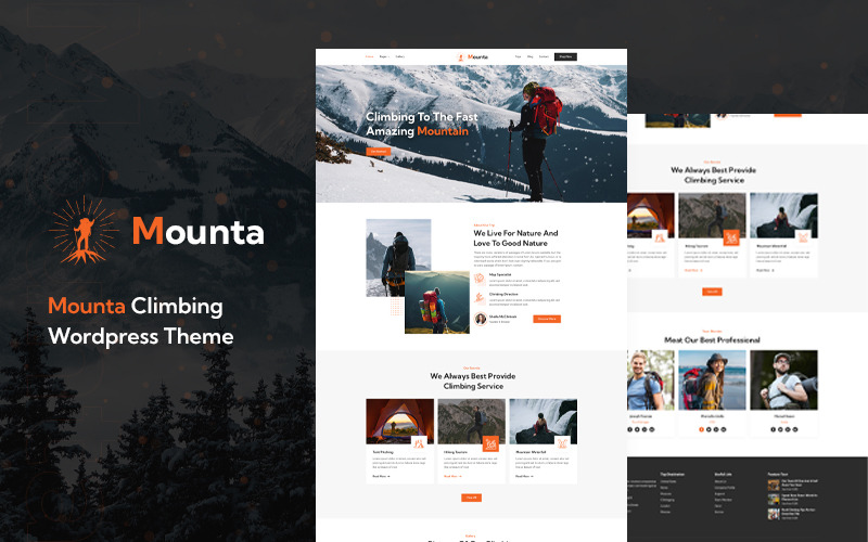 Mounta — motywy WordPress dotyczące wspinaczki górskiej