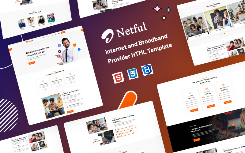 Netful – шаблон веб-сайту провайдера Інтернету та широкосмугового зв’язку