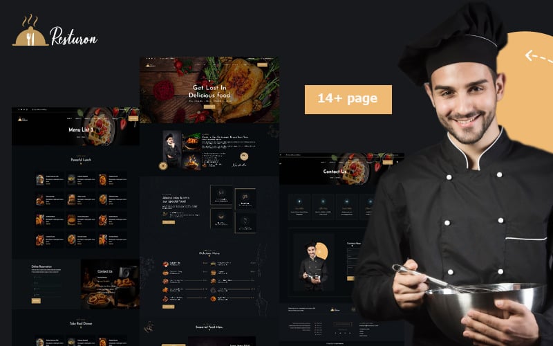 Resturon-Restaurant HTML5 webbplatsmall