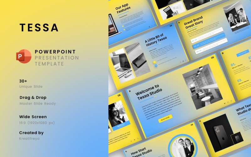 Tessa - Modèle de présentation créative d'entreprise PowerPoint