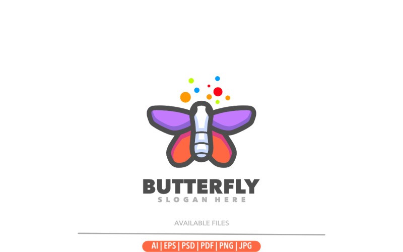 Farfalla design semplice Modello di logo