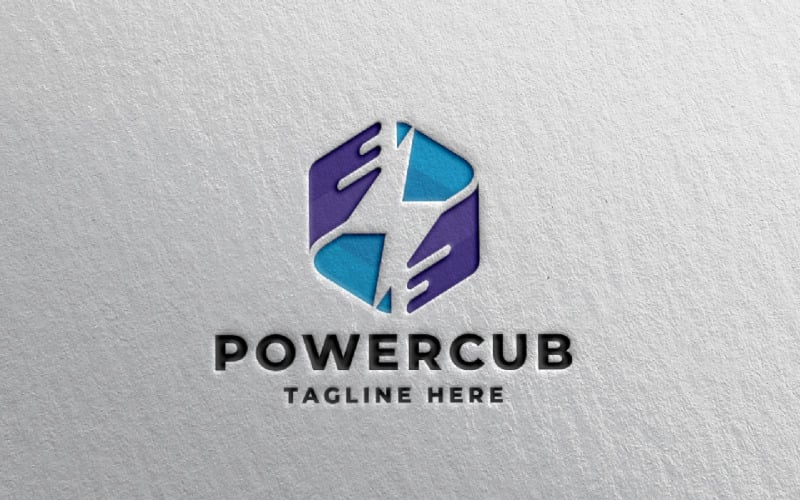 Modèle de logo Power Cube Pro