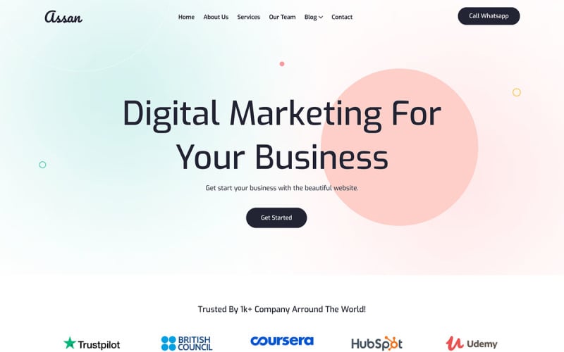 Assan - Thème WordPress pour agence de marketing numérique