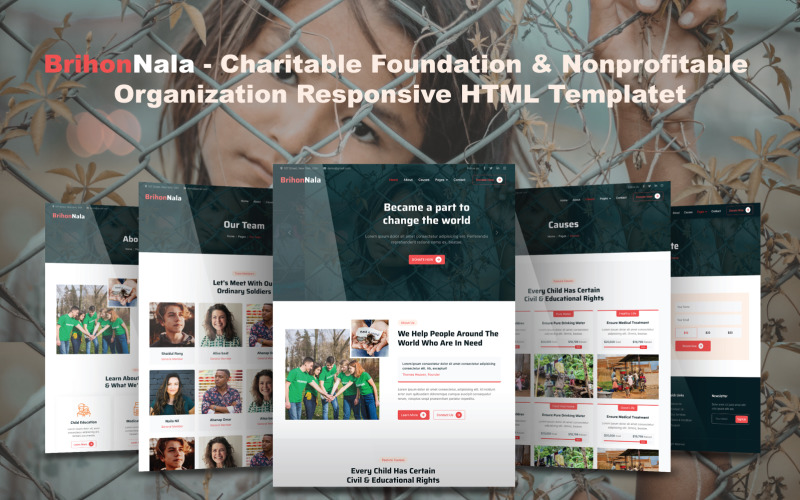 BrihonNala — fundacja charytatywna i organizacja non-profit Responsywny szablon HTML