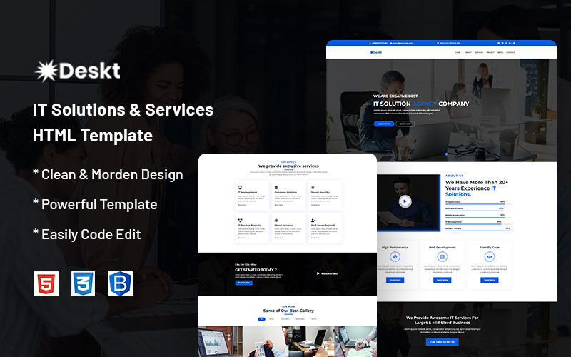 Deskt – шаблон веб-сайту IT Solutions & Services