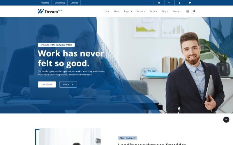 DreamHub - modelo HTML5 da empresa de espaço de trabalho
