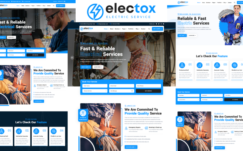 Electox - Modelo HTML5 de serviços de energia e eletricidade