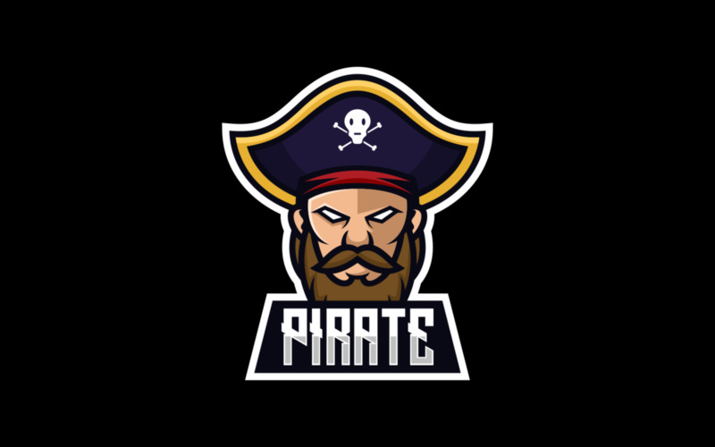 Pirat E- Sport och Sport Logotyp