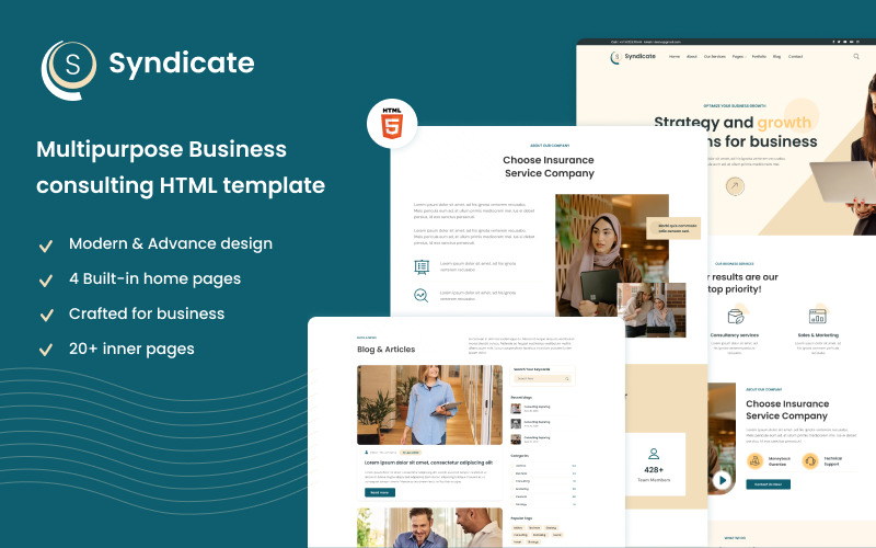 Syndicate: modello HTML5 di consulenza aziendale