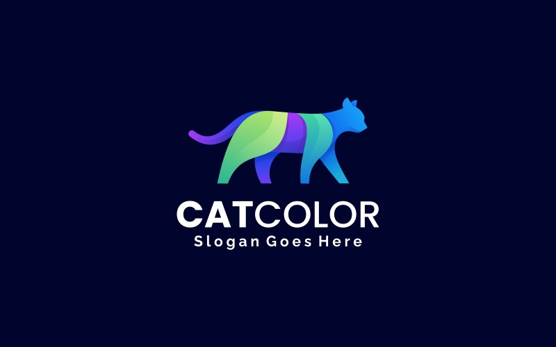 Logo colorato sfumato gatto 1