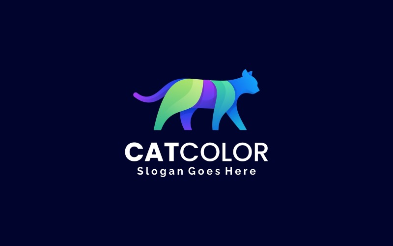 Logo colorido degradado de gato 1