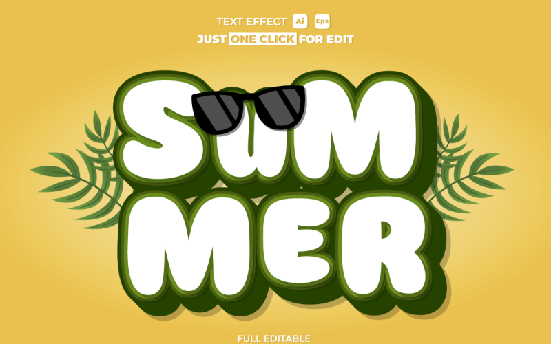 Редактируемый векторный текстовый эффект Summer Event Vol 4