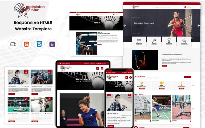 BadmintonStar - The Ultimate Badminton Website Template for Champions