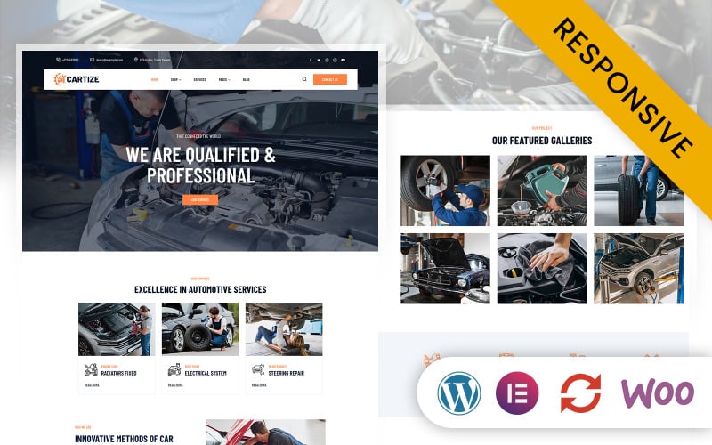Cartize - Tema de WordPress para Elementor para mecánica y reparación de automóviles