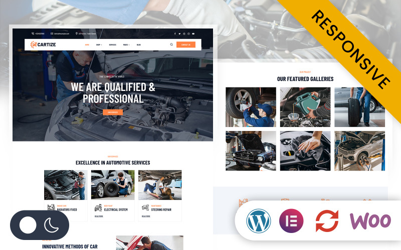 Cartize - Thème WordPress réactif Elementor pour mécanicien automobile et réparation automobile