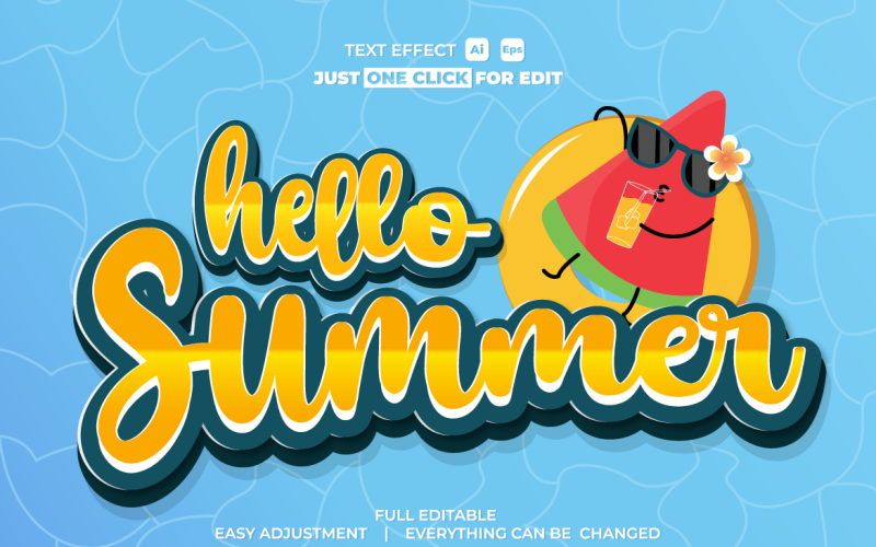 Efecto de texto vectorial de evento de verano Editable Vol 7