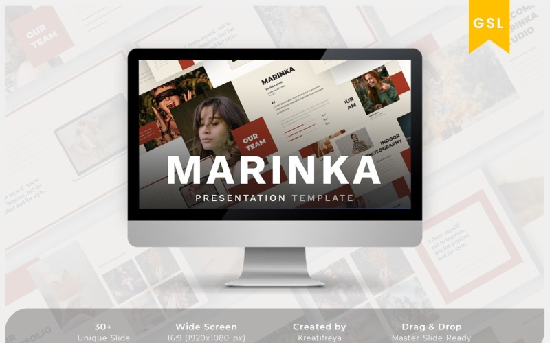 Marinka - Бизнес-шаблон Google Slide Fashion
