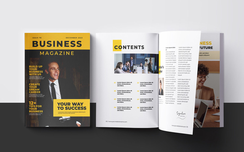 Schone lay-out van het tijdschrift Business