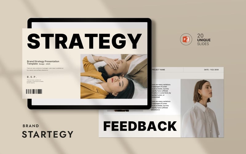 Modello di layout di presentazione della strategia del marchio