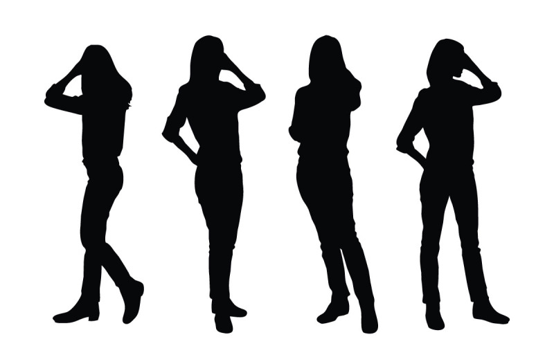 Vettore di silhouette attore femminile anonimo