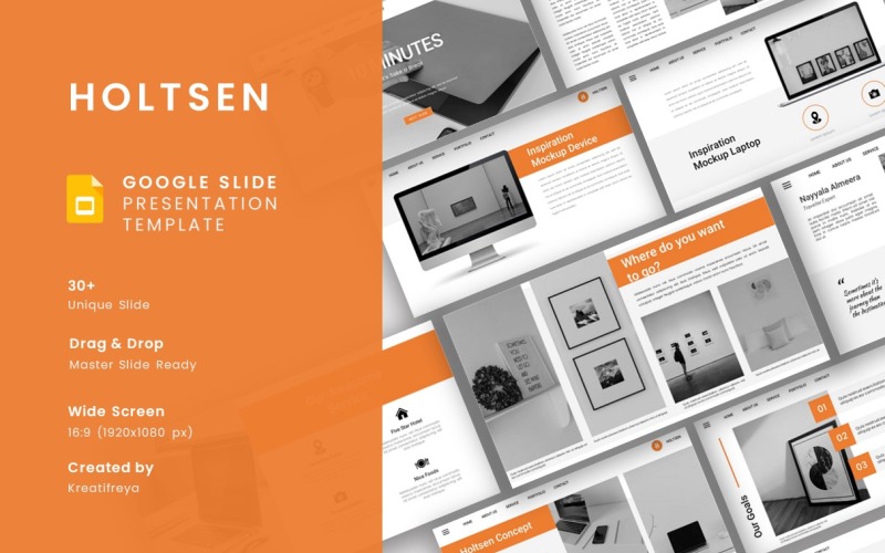 Holtsen - Modelo de negócios do Google Slide