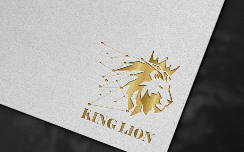 Kreatív oroszlán logó, sokszögű logó
