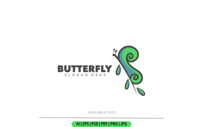 Logo di design del logo della natura della farfalla