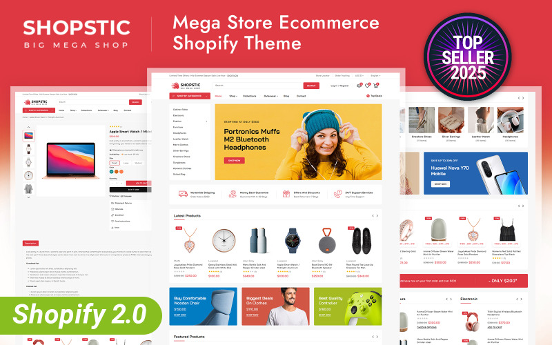 Shopstic - Адаптивна тема Shopify 2.0 Mega Store