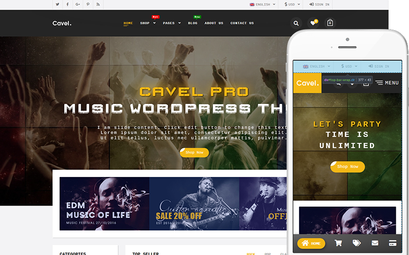 Cavel - Tema para tienda de libros, CD y DVD Tema WooCommerce