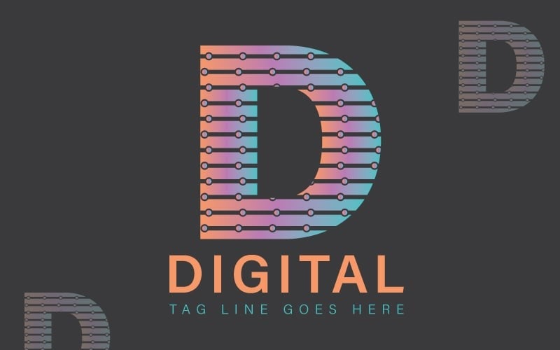 D Letter Logo Template - 数字标志模板