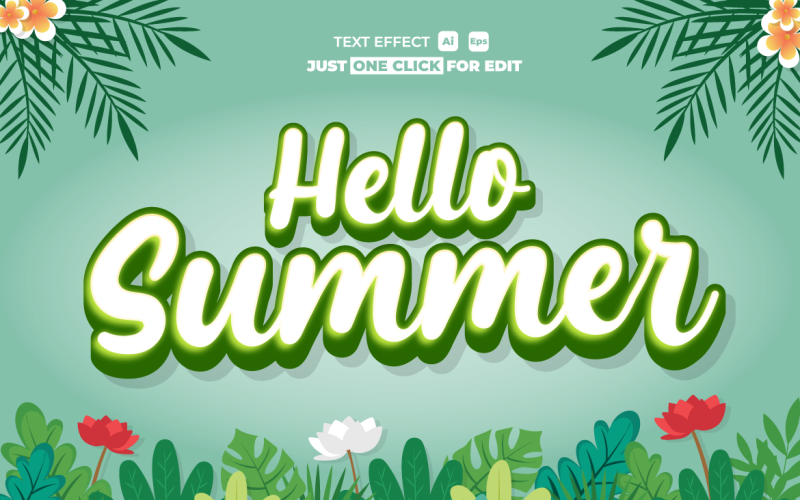 Efecto de texto vectorial de evento de verano Editable Vol 13