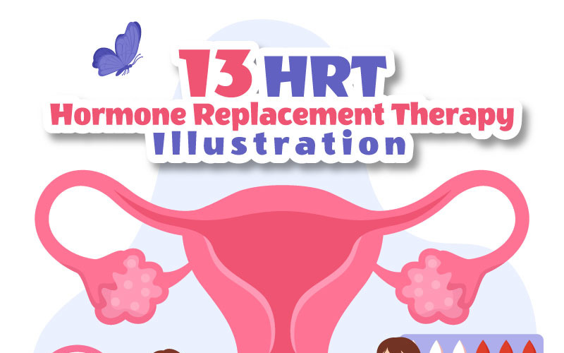 13 Ilustración de la terapia de reemplazo hormonal