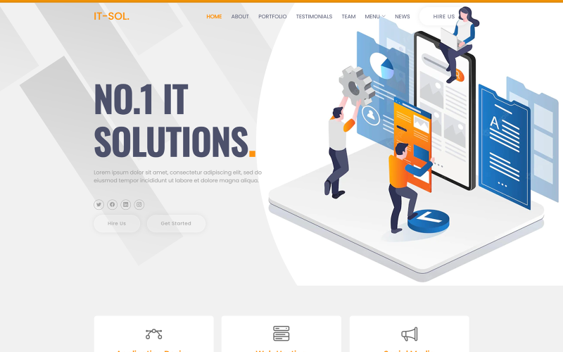 ITSol — szablon strony internetowej poświęconej rozwiązaniom technologicznym i informatycznym