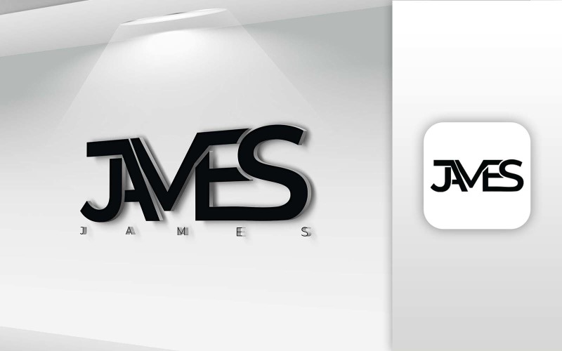 JAMES Imię List Projekt Logo - Tożsamość marki