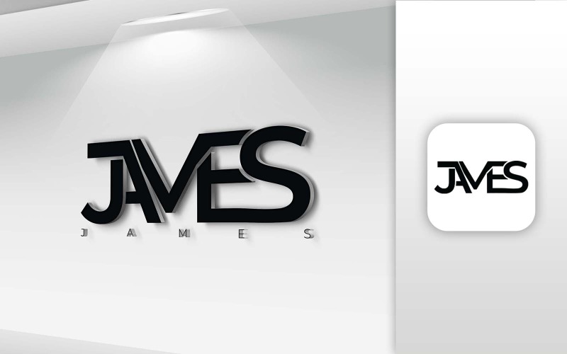 JAMES Namnbokstavslogodesign - varumärkesidentitet