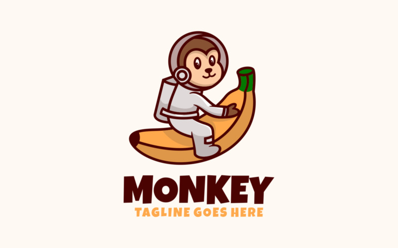 Logotipo de dibujos animados de la mascota del mono 1