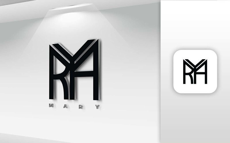 MARY Naam Letter Logo Design - Merkidentiteit