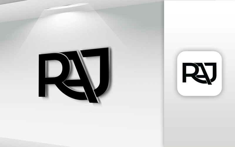 RAJ Nome Lettera Logo Design - Identità del marchio