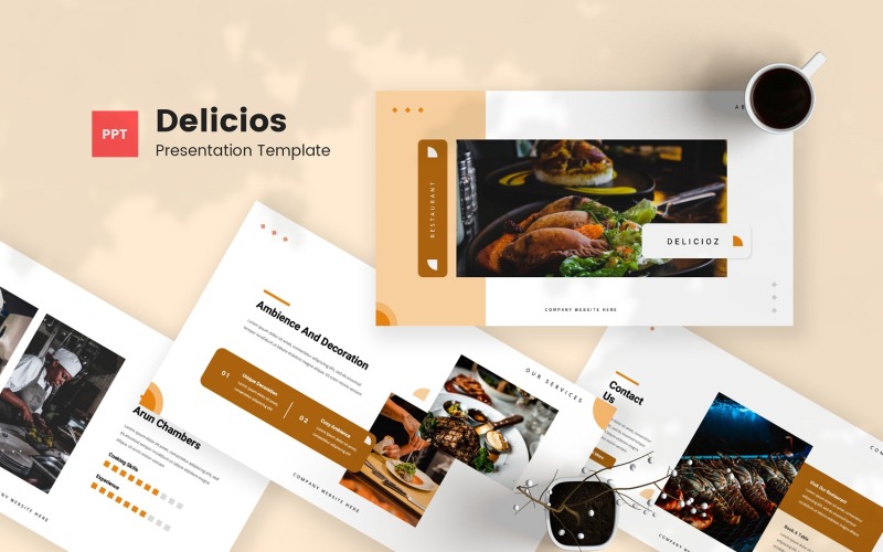 Delicios — šablona Powerpoint restaurace