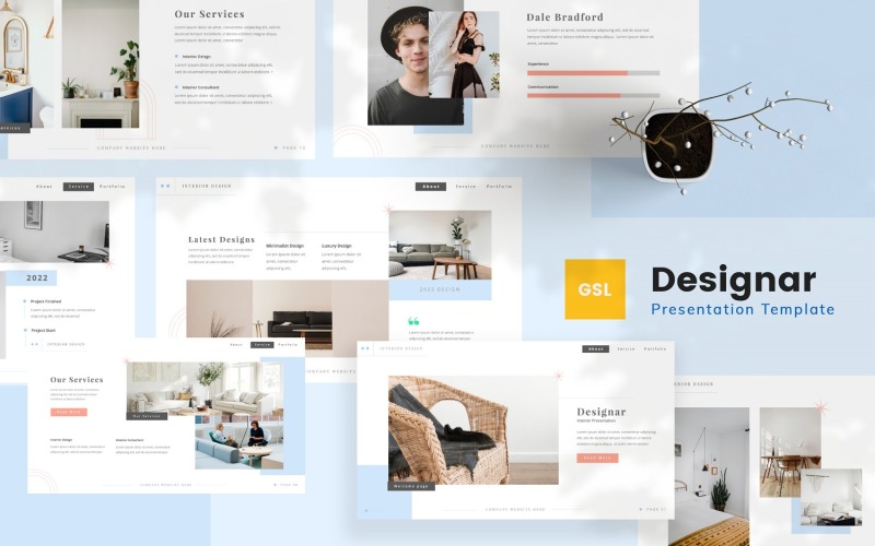 Designar — Plantilla de diapositivas de Google para diseño de interiores