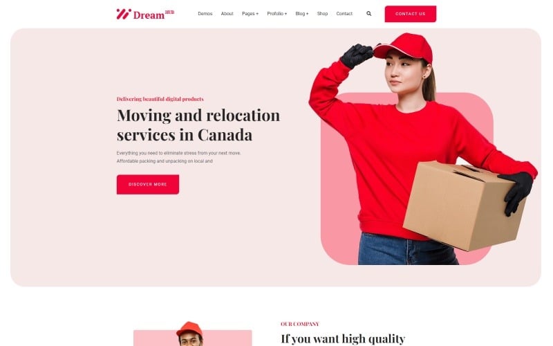 DreamHub - Modelo HTML5 de empresa de mudanças