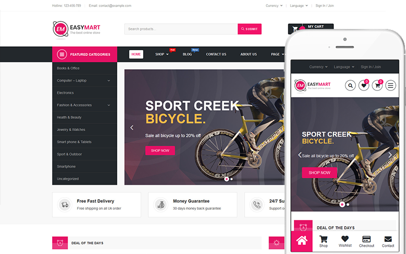 EasyMart – багатоцільова тема. Тема WooCommerce