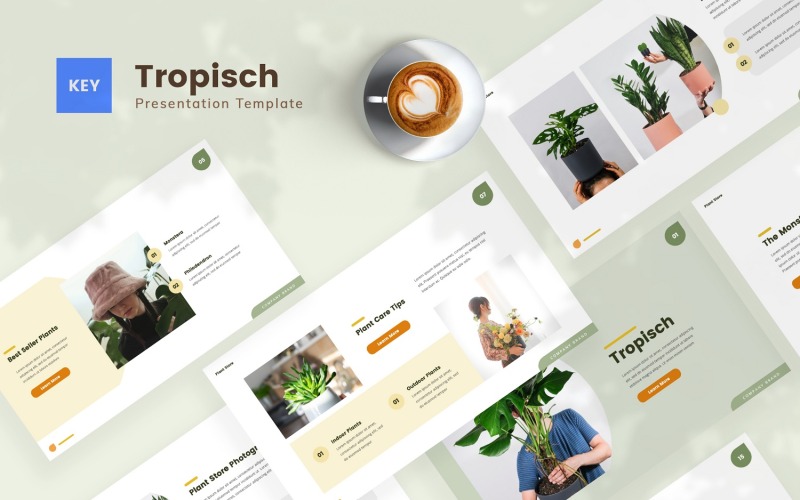 Tropisch - Modello di nota chiave del negozio di piante